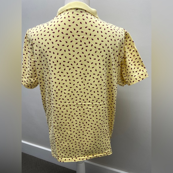 Rant Rugger Men’s yellow &  red Paisley Polo Medium - Picture 3 of 4
